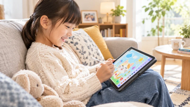 子どもの学習アプリやお絵かき用など、ファミリーで気軽に使う端末に最適